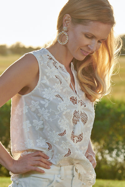 Tessa Embroidered Lace Top